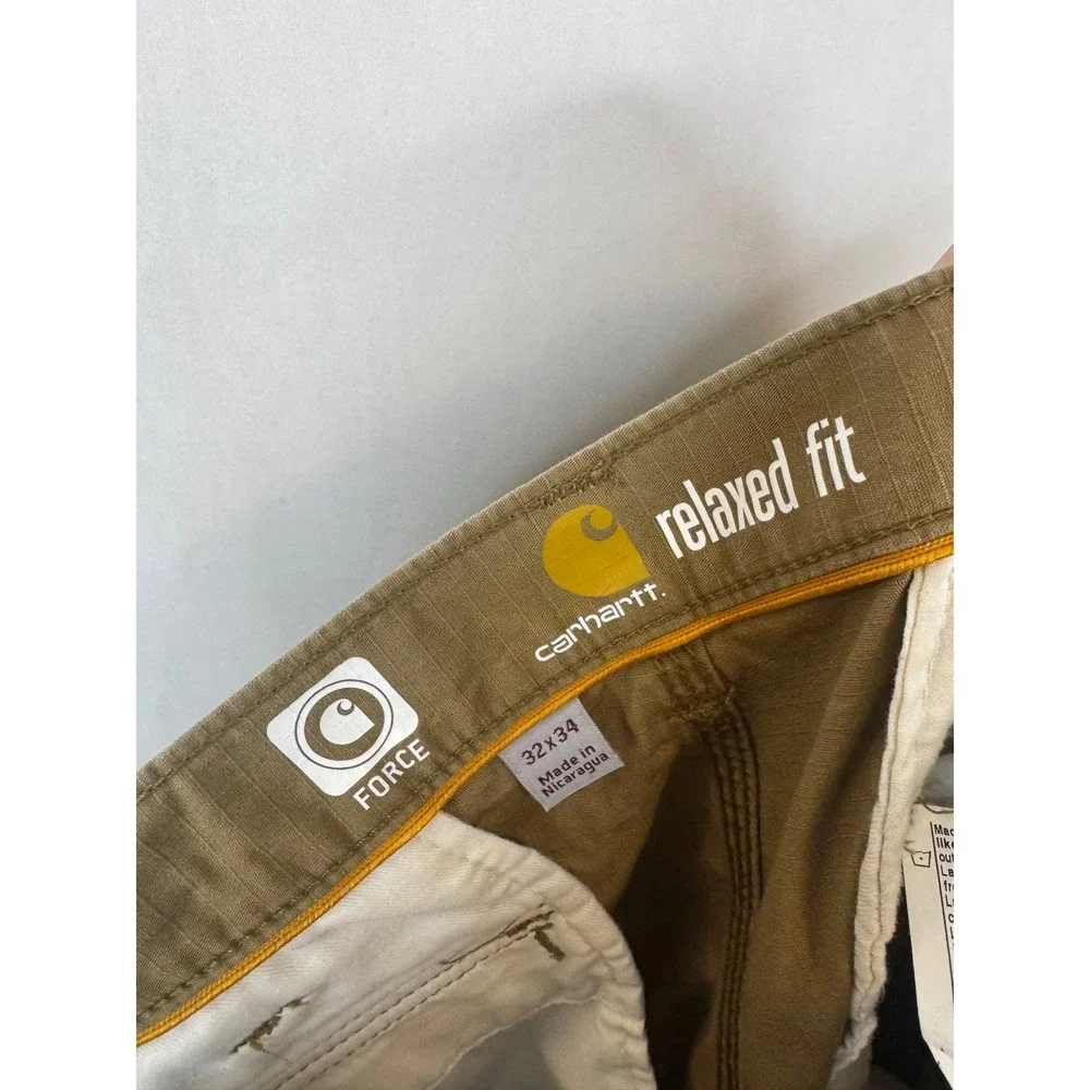 Carhartt Force Relaxed Fit Cargo Pants Khaki Tan Ripstop 101148-257 32x34